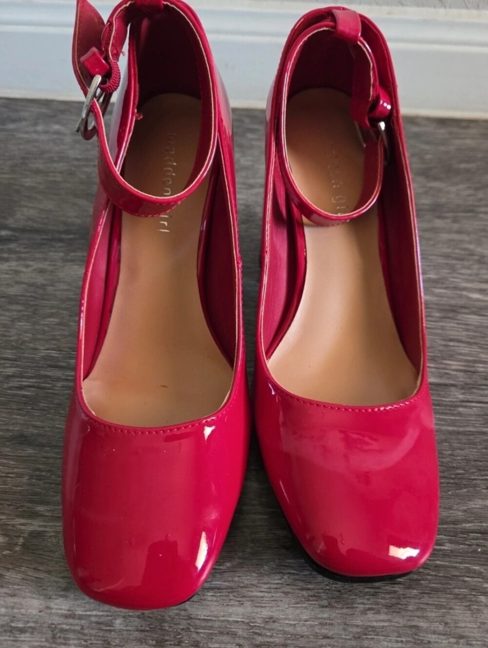 Women's Ankle-Strap Patent Pump - Hot Red